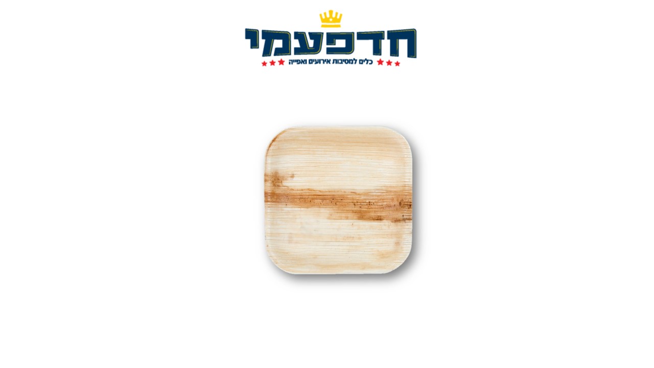 צלחת 7' מרובעת במבוק מתכלה